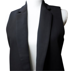 Lapel collar Open front vest Blazer