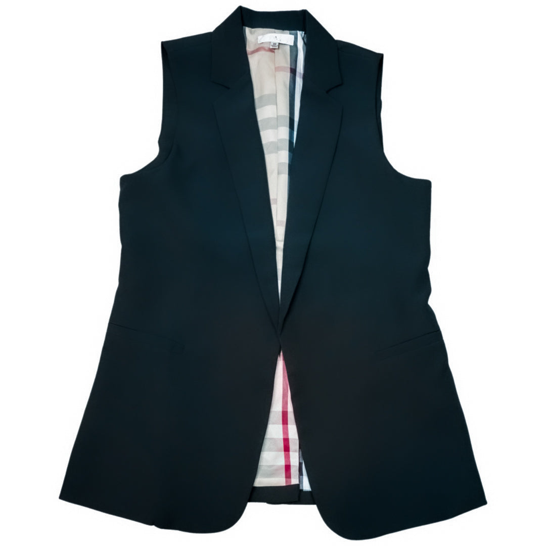 Lapel collar Open front vest Blazer